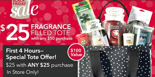 Yankee Candle: Black Friday 8-Piece Fragrance Filled Tote Only $25 w/ ANY $25 Purchase ($100 Value)