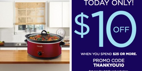 Kohl’s: $10 Off $25+ Purchase Today Only = 7-Quart Crock-Pot Only $3.99 for Cardholders (After Rebate)