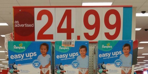 Target: Pampers Easy Ups SUPER Packs Only $13.79 Each After Gift Card (Regularly $24.99)
