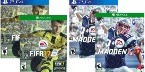 FIFA 17 and Madden 17 for PlayStation 4 and Xbox One ONLY $28 Each (Regularly $59.99)
