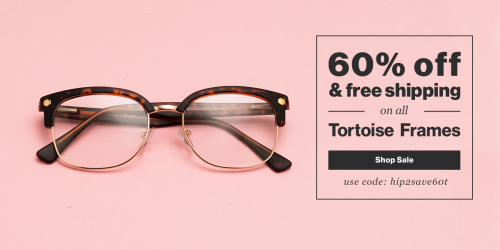 GlassesUSA: 60% Off Tortoise Frames + Free Shipping = Complete Pair of Glasses ONLY $19.20 Shipped