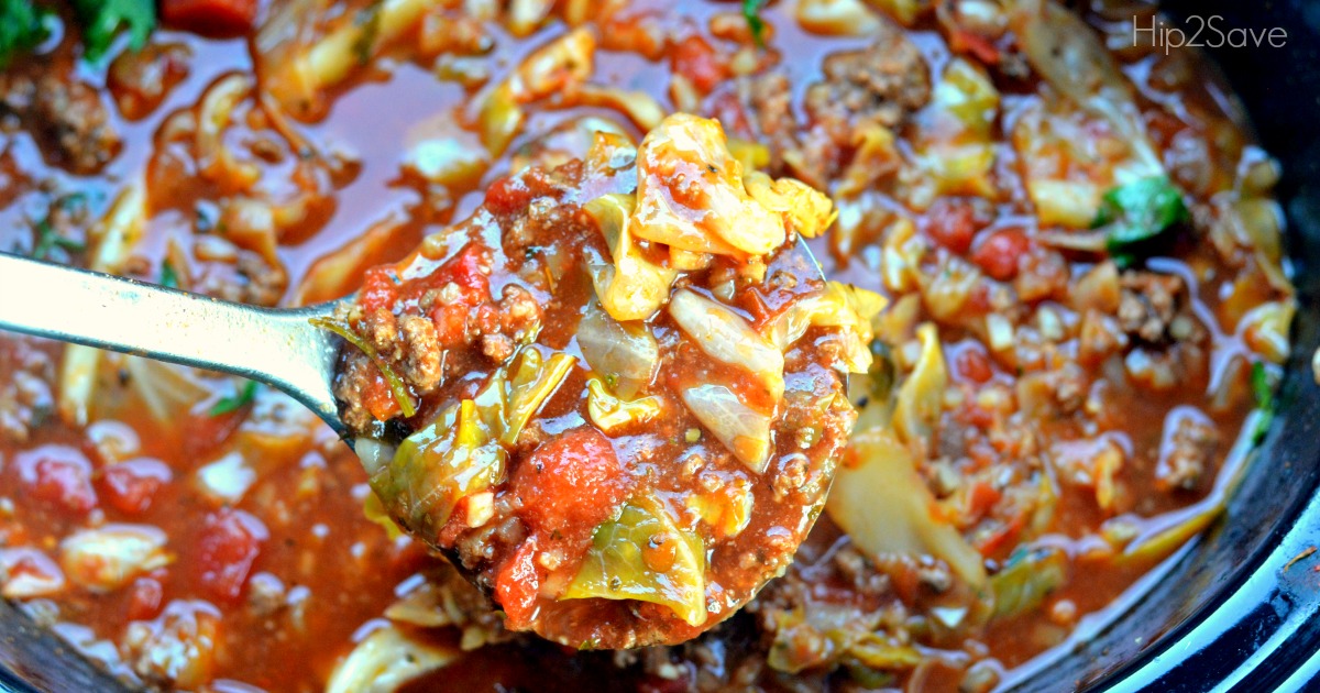low-carb cabbage soup in a slow cooker