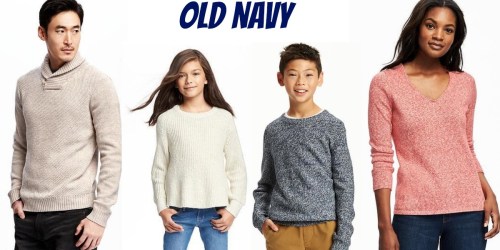 Old Navy: 50% Off ALL Sweaters for the Whole Family (Today Only)