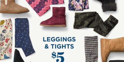 Old Navy: $5 Leggings & Tights + $12-$15 Girl’s & Women’s Adoraboots (In-Store Only)