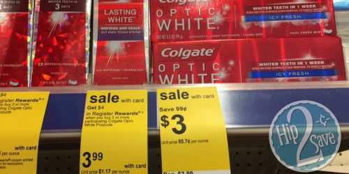 Walgreens: Colgate Optic White Toothpaste Only 20¢ Each (After Rewards)