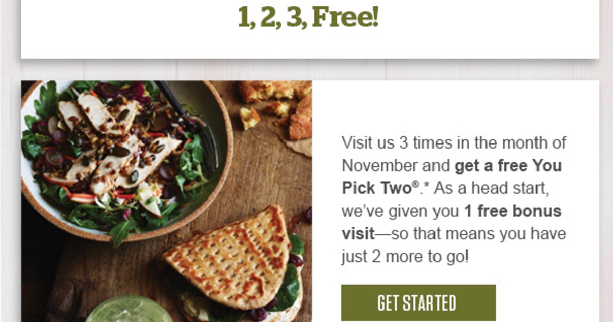 Panera Rewards Possible Free You Pick Two Meal After 2 Visits in