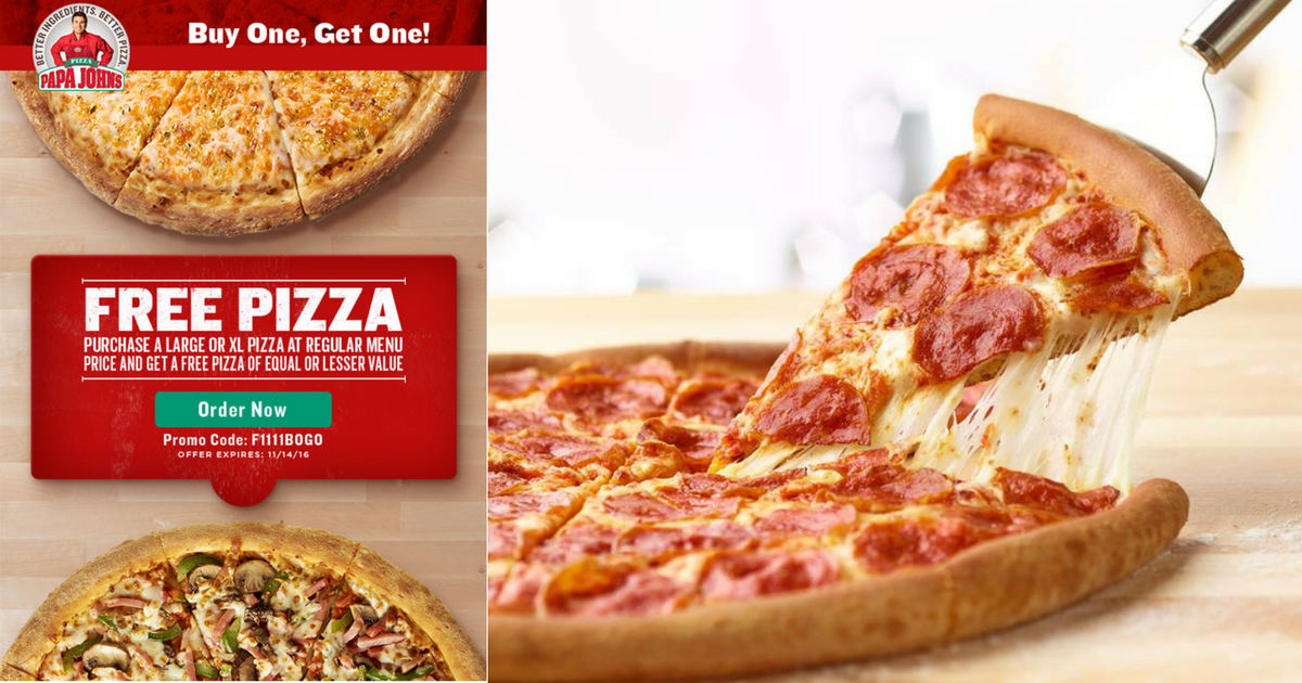 Free Large 1-Topping Papa John's Pizza w/ $12+ Purchase