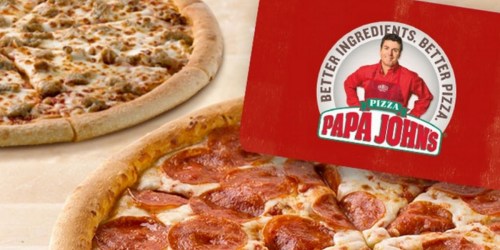 $25 Papa John’s eGift Card AND 2 FREE Large One-Topping Pizzas ONLY $25 ($55 Value)
