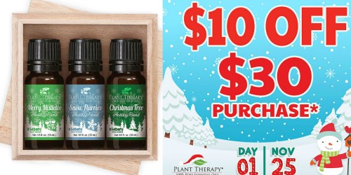 Plant Therapy: $10 Off $30 Purchase = Christmas Essential Oil Set + Spiced Orange Oil $21.94 Shipped