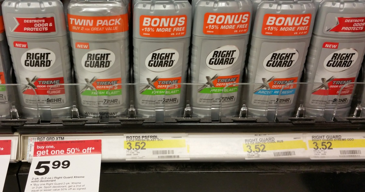 Promo Deodrant New $1.50/1 Right Guard Deodorant Coupon = Only $1.14 Each at Target + More