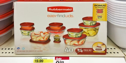Target: Rubbermaid Easy Find Lids 34-40 Piece Set ONLY $6.99 After Ibotta (Regularly $19.99)