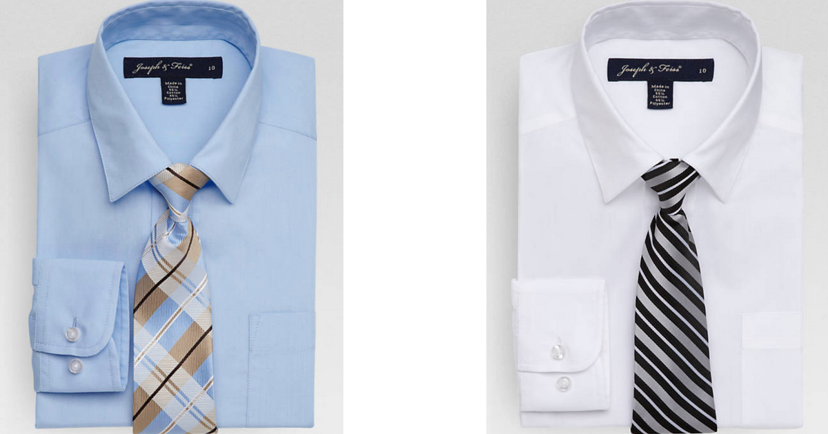 Men's Wearhouse Boys Shirt & Tie Set and Men's Dress Shirts ONLY 3.99