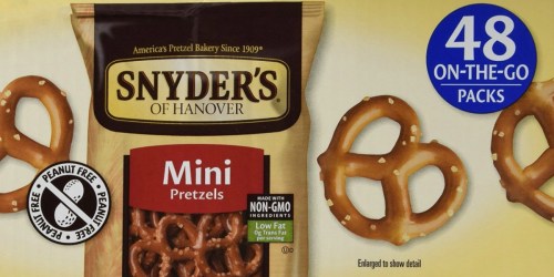 Amazon: Snyder’s Mini Pretzels 48-Count Only $7.48 Shipped (Just 16¢ Per Pack)