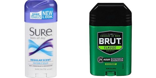 *NEW* Brut & Sure Deodorant Coupons = FREE and Cheap Deodorant at Walgreens, CVS and Rite Aid