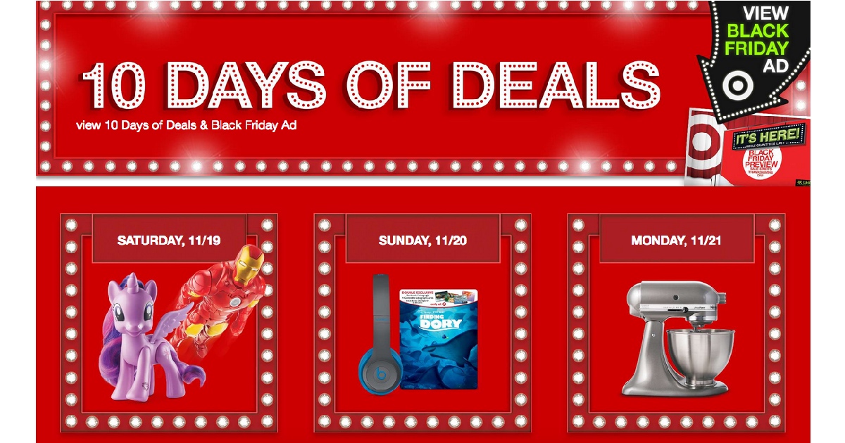 Target 10 Days of Doorbuster Deals In Store AND Online (Starts This