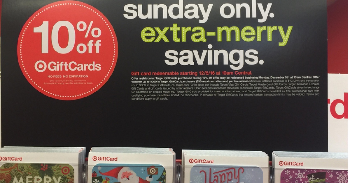 Target 10 Off Target Gift Cards (December 4th Only)