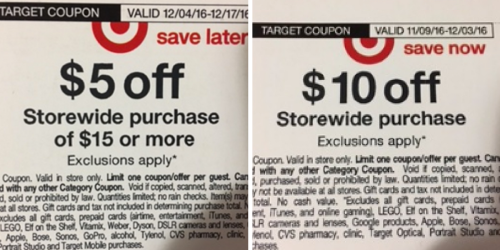 Target: Possible $5 Off $15 AND $10 Off Storewide Purchase Coupons (Check Your Mailbox)