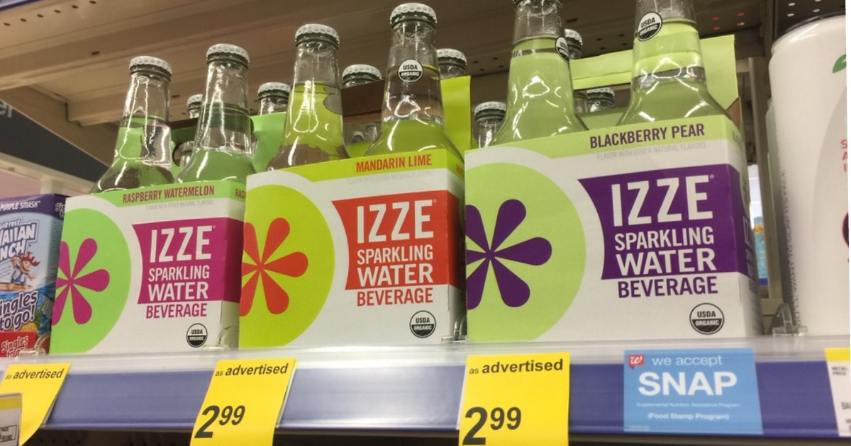 Walgreens IZZE Sparkling Water 4Packs Only 1.74 Each