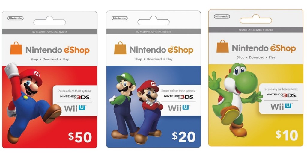Nintendo eShop gift cards 