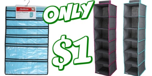 Get Organized! Hanging Closet & Jewelry Organizers ONLY $1