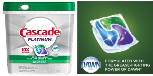 Amazon: Cascade Platinum ActionPacs 64 -Count Only $8.72 Shipped