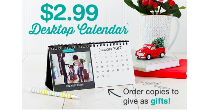 Walgreens Photo: Desktop Calendar Only $2 99 (Regularly $9 99)   Free