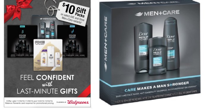 Walgreens Axe & Dove Men+Care Holiday Gift Packs as Low