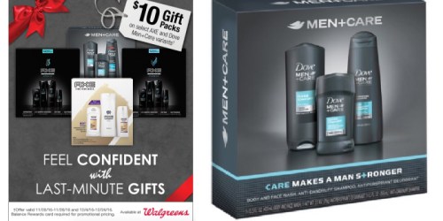 Walgreens: Axe & Dove Men+Care Holiday Gift Packs as Low as $8 (Contain 3-4 Full Size Items)