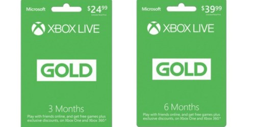 Target: 25-40% Off Xbox Live Subscription Cards