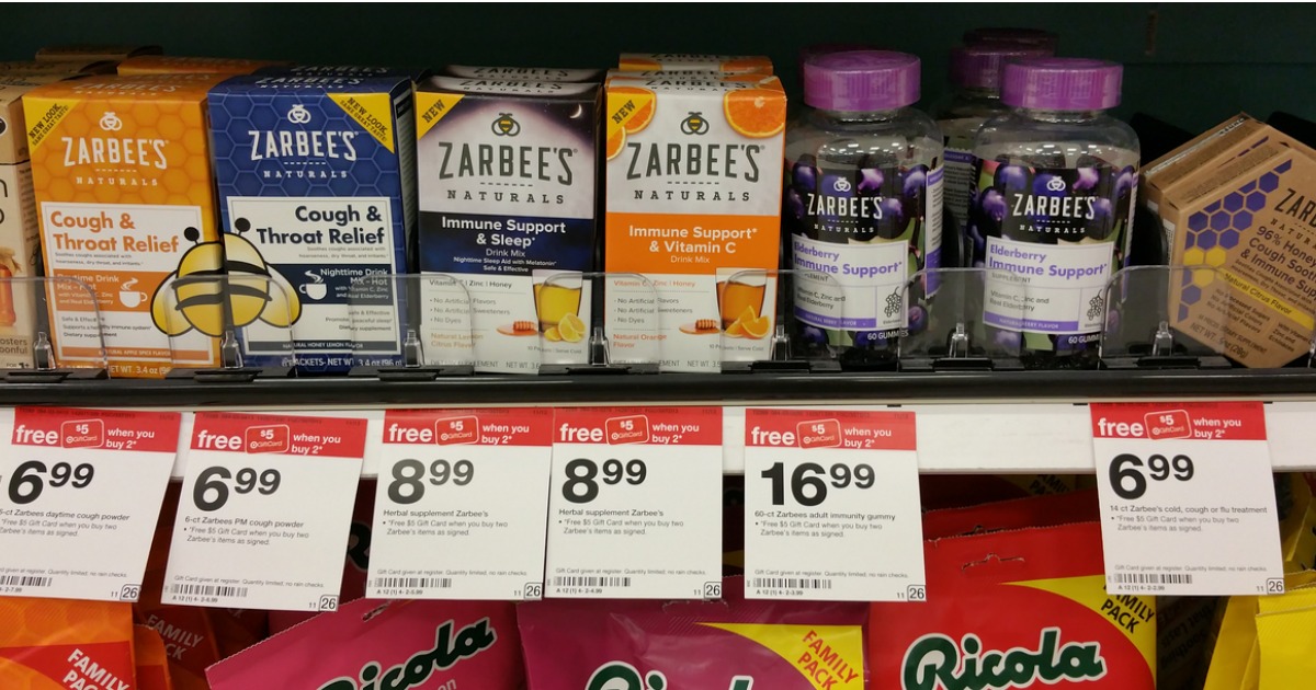 Target Zarbee's Cough & Throat Relief OR Cough Soothers 70¢ Each After