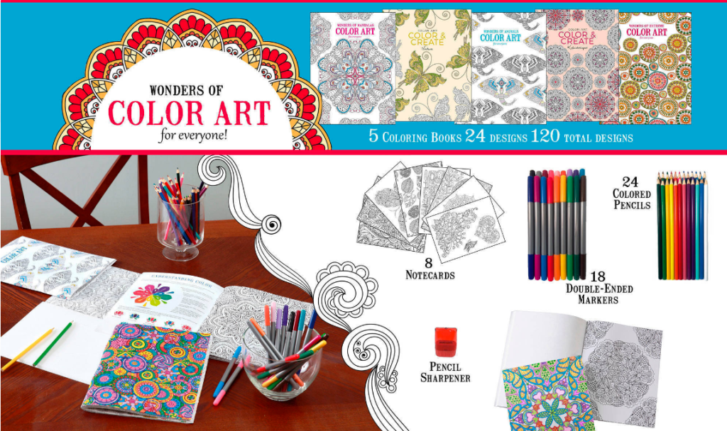 Walmart: Adult Coloring Book Kit Only $9.97 (Includes 5 Books, Markers,  Colored Pencils & More)
