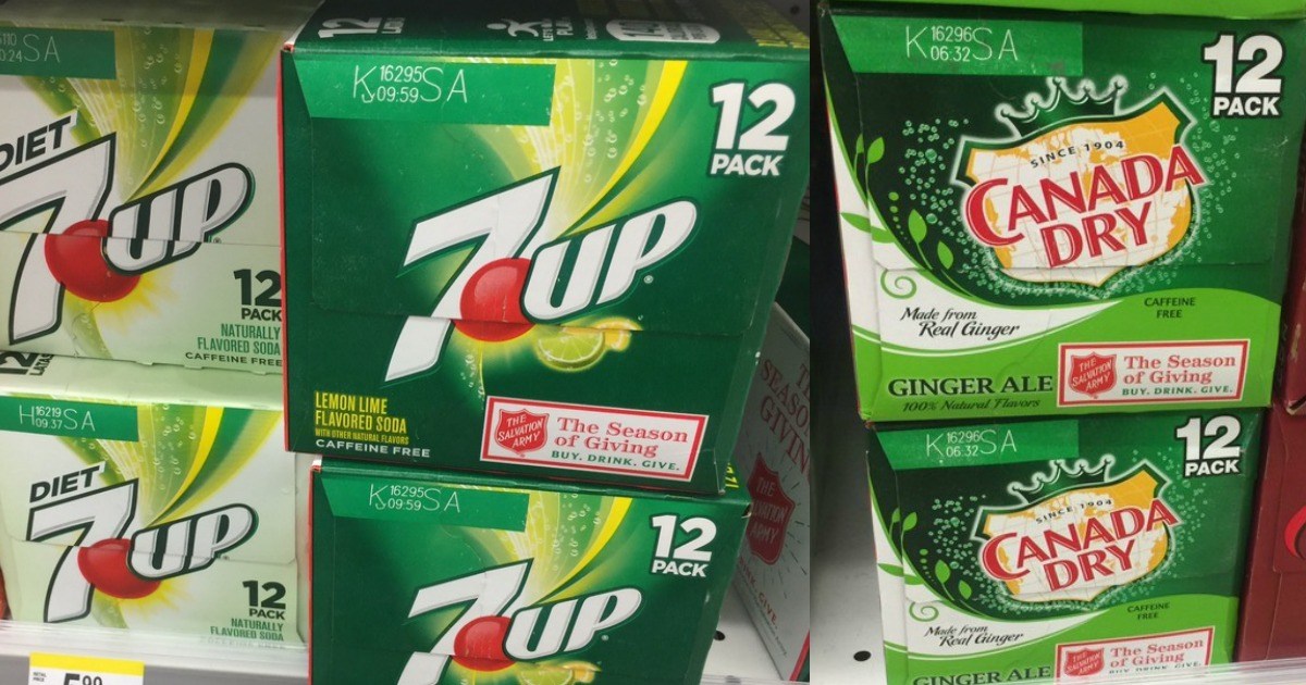 7-Up, Canada Dry, A&W & Sunkist 12-Packs Only $3 Each Delivered on