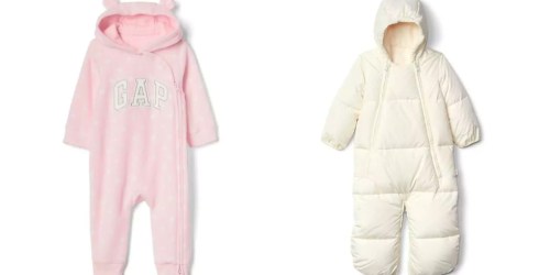 GAP: Up to 50% Off Purchase = Infant’s Fleece One-Piece as Low as $9.99 (Regularly $39.95)