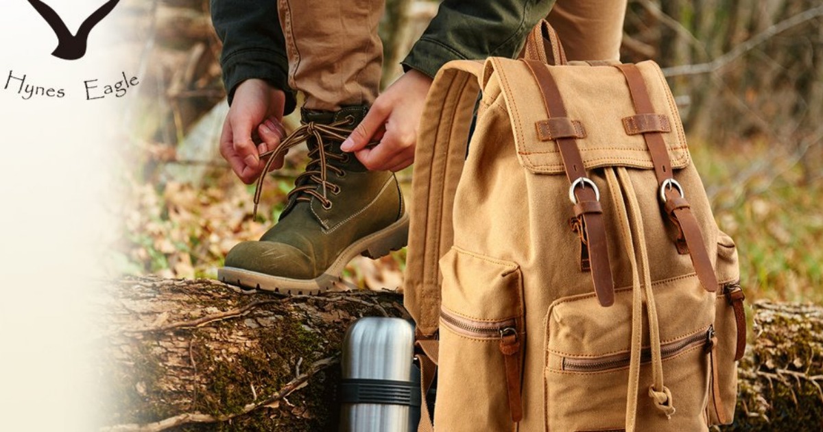 Amazon Lightning Deal: Hynes Eagle Vintage Canvas Leather Backpacks Only $27.99 (BEST PRICE)