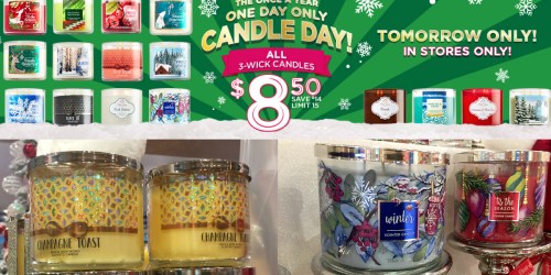 Bath & Body Works: 3-Wick Candles ONLY $8.50 on December 3rd (In-Store Only)