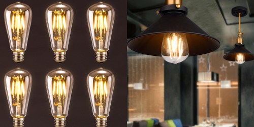 Amazon: Vintage Edison LED Light Bulbs 6-Pack Only $18.99 (Regularly $27.99) & More