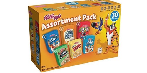 Amazon: Kellogg’s Cereal Jumbo Assortment Pack Only $8.35 Shipped (Just 28¢/Single Serve Box)