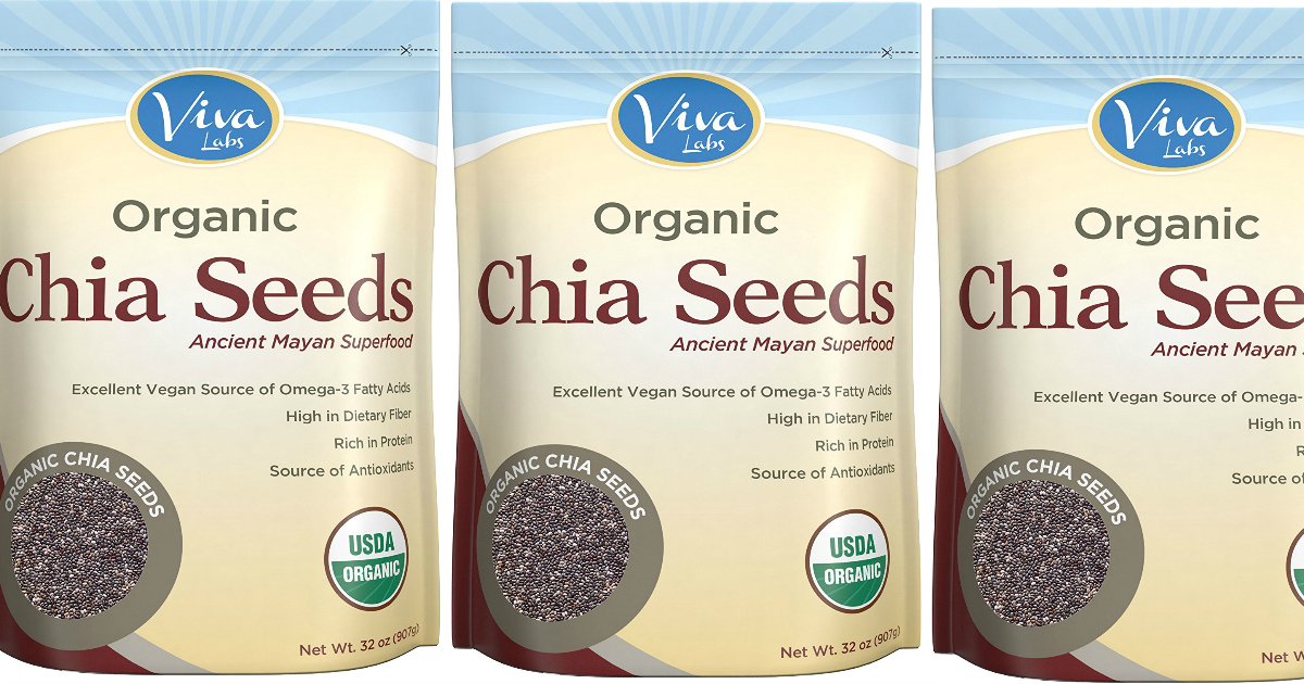 Amazon Highly Rated Viva Labs Organic Chia Seeds 2Pound Bag ONLY 7.