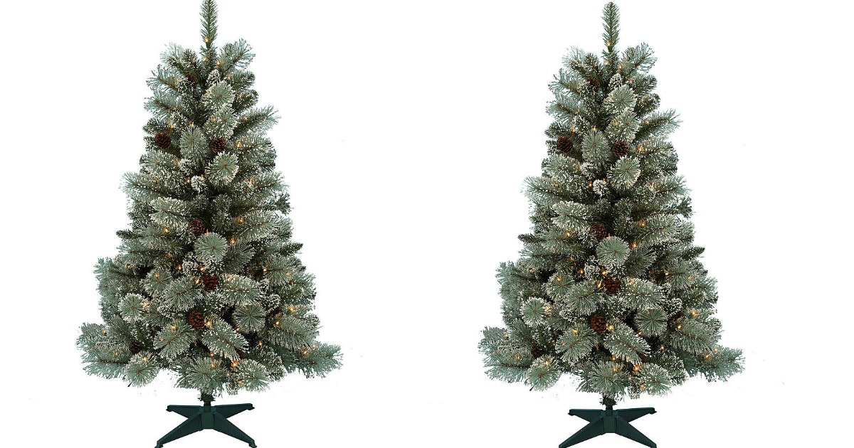 Sears Donner & Blitzen 4.5ft Cashmere Pine w/ LED Lights Only 35.99
