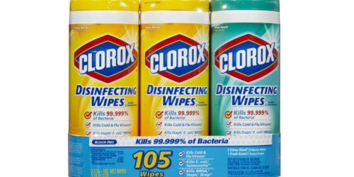 Staples: Clorox Disinfecting Wipes 3-Count Value Pack Only $3.99 (Regularly $6.99)