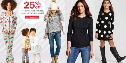 Target: 25% Off Women’s & Kids’ Apparel, Sleep & Activewear (In-Store & Online)