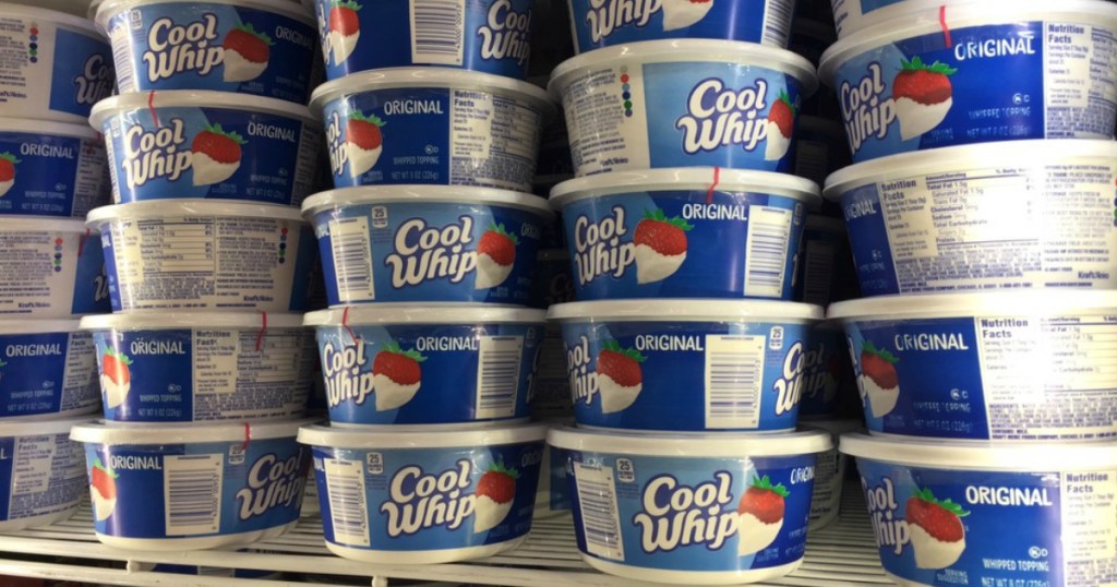 tubs of whipped topping in fridge