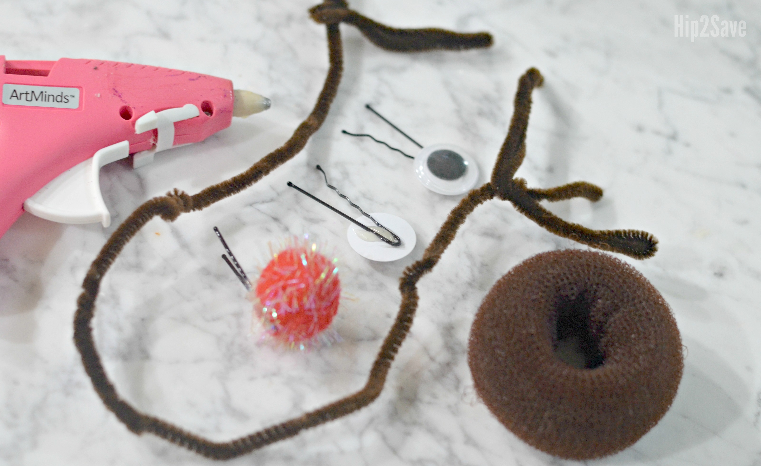 craft-supplies-to-make-rudolph-hair-bun