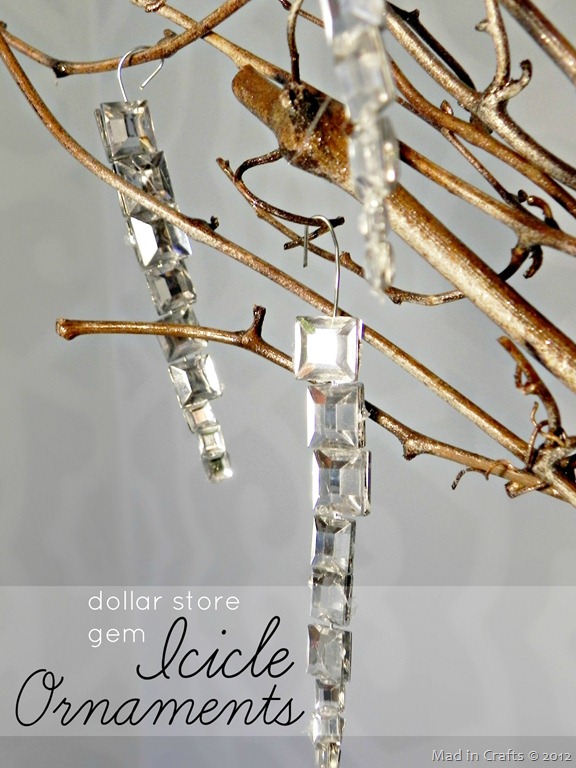 Dollar Store Gem Icicle Ornaments