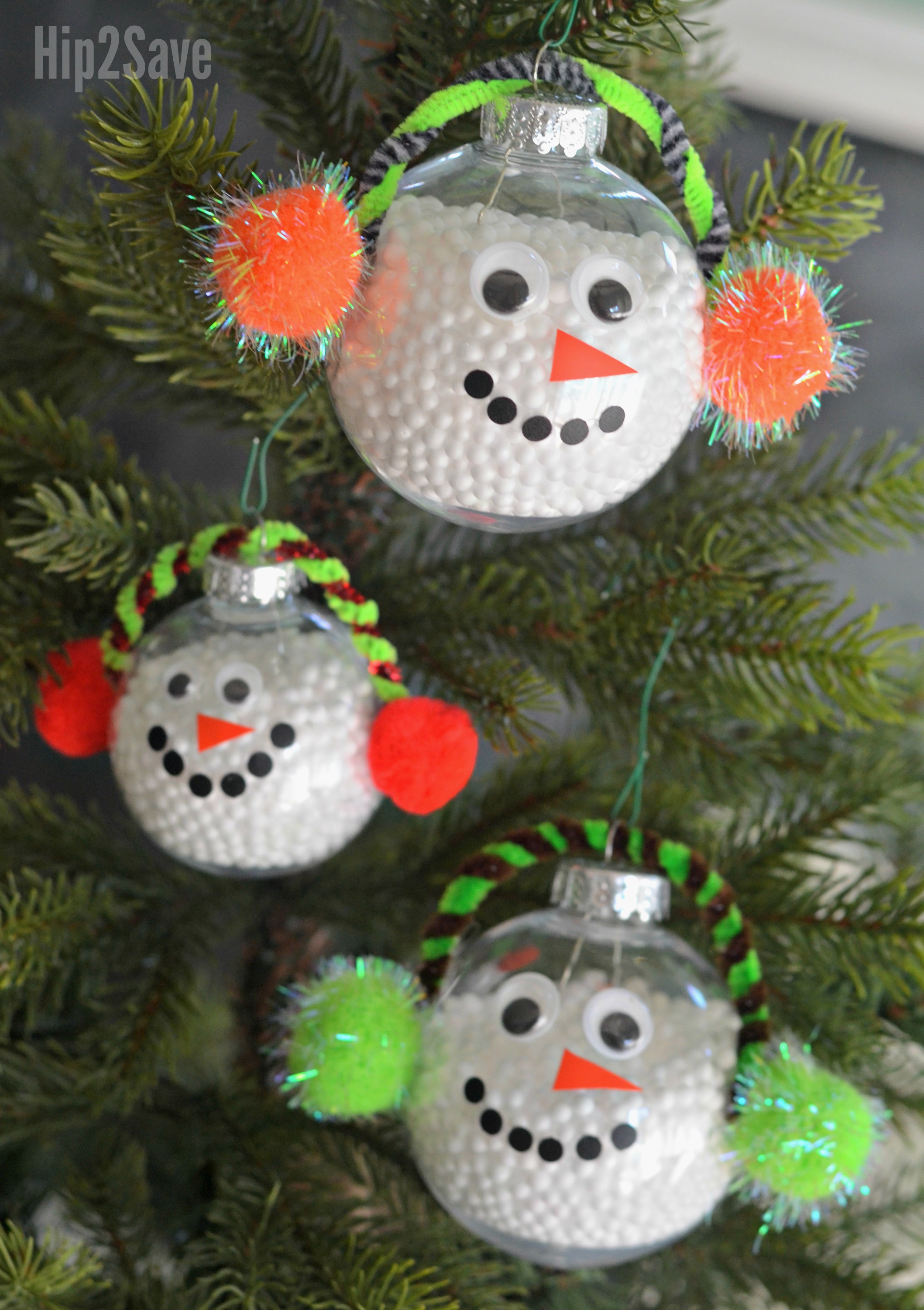 DIY Simple Snowman Christmas Ornament Hip2Save   Dollar Store Snowman Ornaments Hip2save Com 