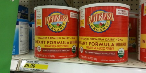 Target: Earth’s Best Formula 23.2 Ounce Canisters Only $12.66 (After Gift Card) – Reg. $29.99