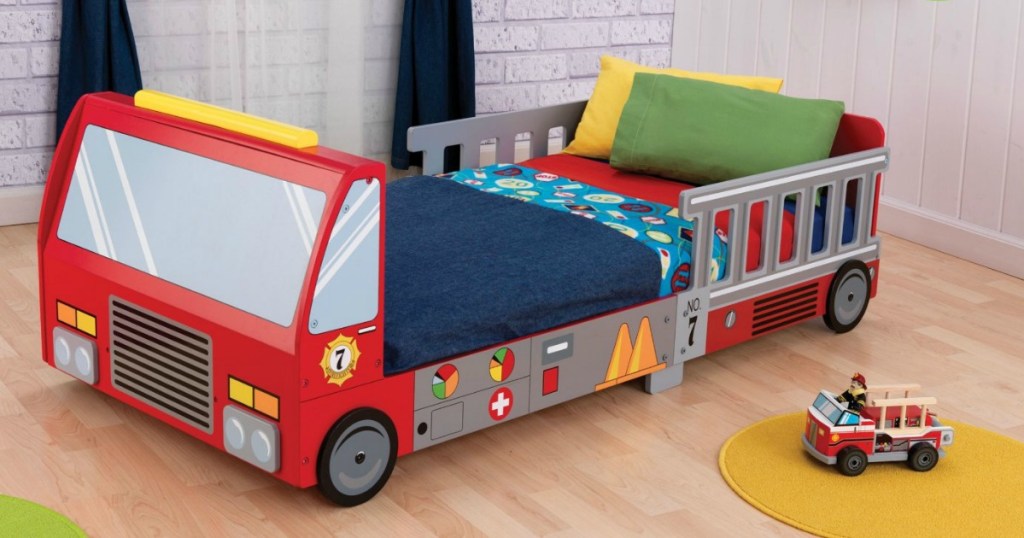 kidkraft firetruck toddler bed mattress
