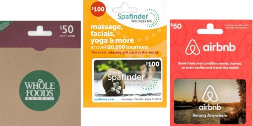 Amazon Lightning: Save on Whole Foods, Spafinder Wellness & Airbnb Gift Cards