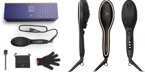 Amazon: USpicy Hair Straightener Brush w/ Heat Resistant Glove Only $19.99 (Regularly $38.99)
