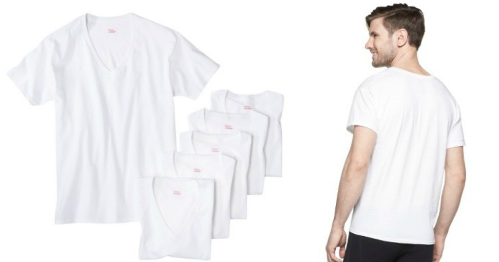 Hanes Men's 6Pack VNeck TShirts as Low as 9.71 Shipped